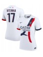 Billige Paris Saint-Germain Vitinha #17 Bortedrakt Dame 2024-25 Kortermet